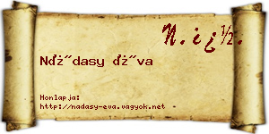 Nádasy Éva névjegykártya
